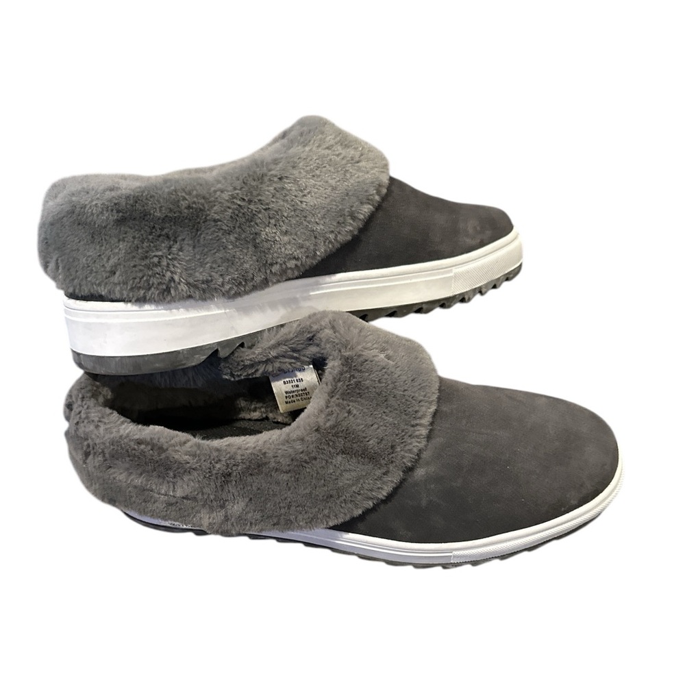 BLONDO SURI SUEDE Neutral Gray FAUX Fur-Lined Slip-On Waterproof Shoes 11